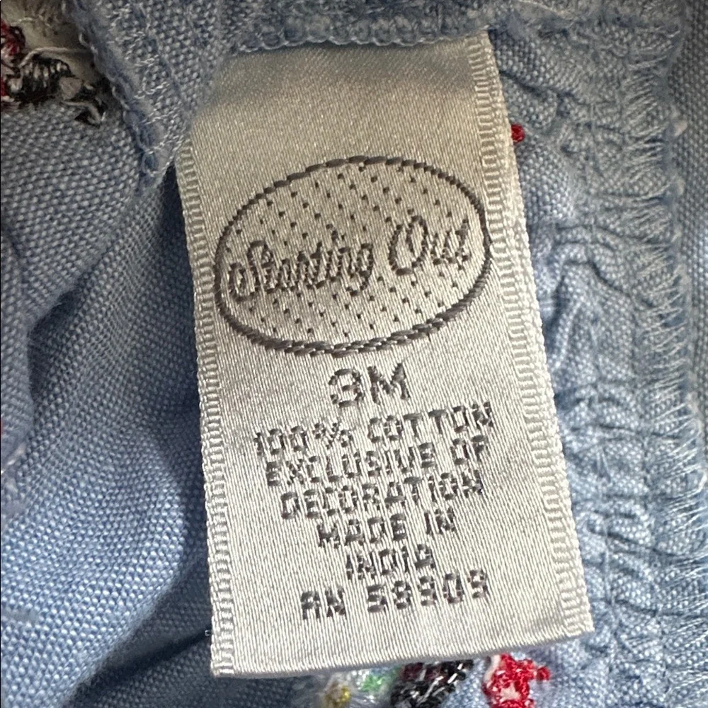 Starting Out Blue Overalls with Ladybugs